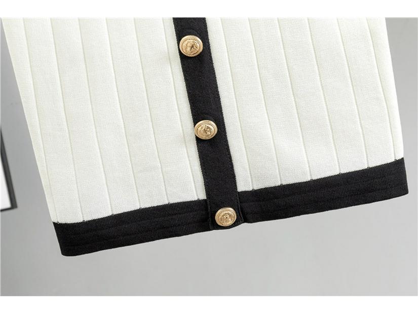 European Spring Midi Skirt & Knitted Cardigan Two-Piece Set for Women