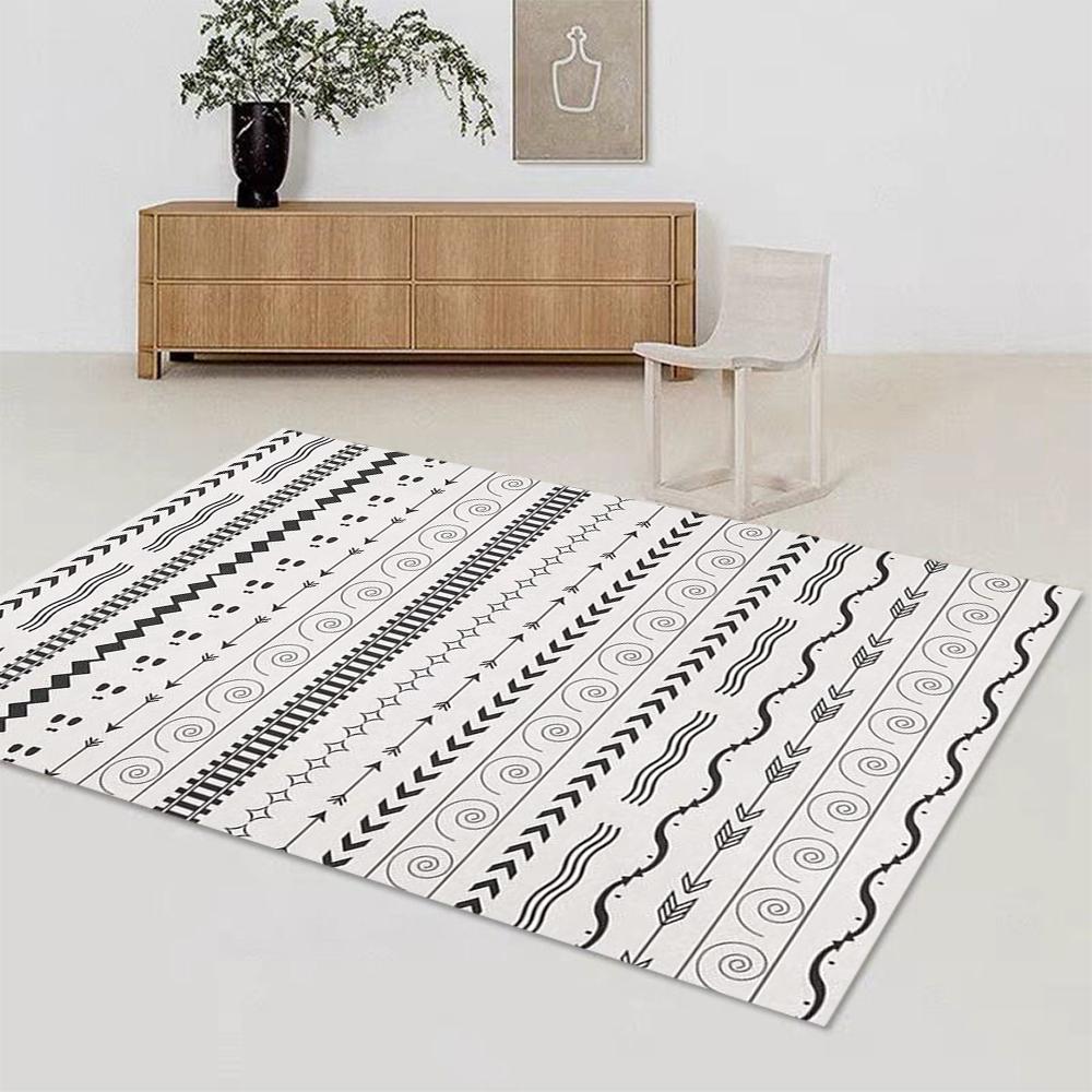 Moroccan Geometric Rug Machine Washable, Non-Slip Carpet Foldable Mat for Living Room, Bedroom, Kitchen, Entryway, Bathroom Mat