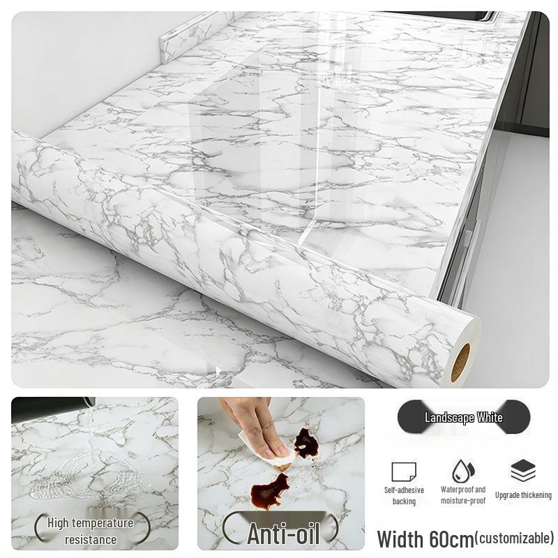Oil-Proof, High-Temperature Resistant, Self-Adhesive Kitchen Wall Stickers - Waterproof, Moisture-Proof, and Thickened Wallpaper for Home Decoration