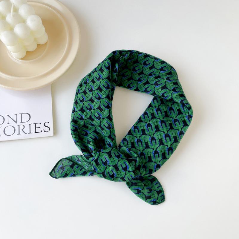 Bavlněný a lněný malý čtvercový šátek Šátek pro ženy na jaro a podzim Léto Korejský styl Foto Móda Všestranný šátek na hlavu Šátek