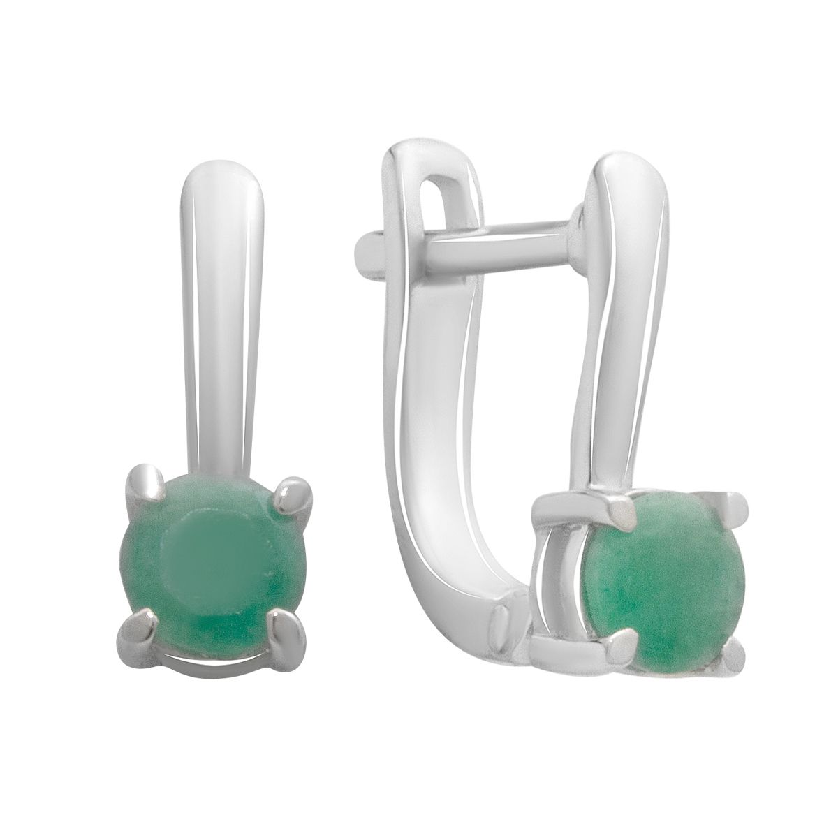 

Silver earrings with natural emerald 0.9ct (2179979) смарагдовий