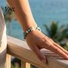Bohemian Style Vacation Gift Summer Beach Bracelet, Sea Shell Turtle Braided Handmade Woven Boho Coastal Jewelry String Wristband, Adjustable Stretch