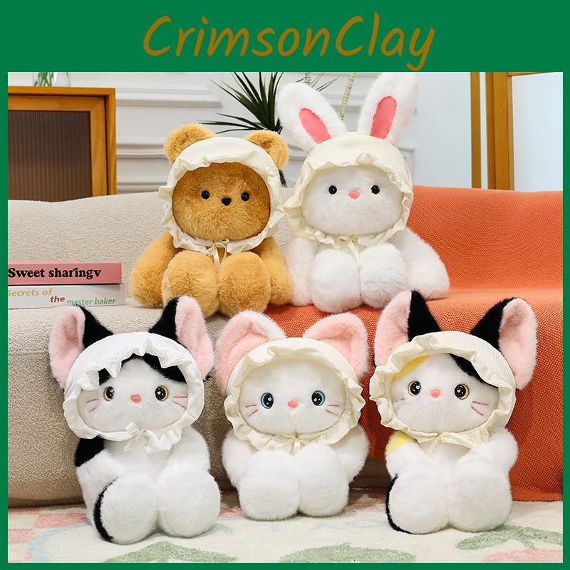 Baby Bear Hat Cat Rabbit Plush Toy Animal Stuffed Doll Decoration Gift Kids