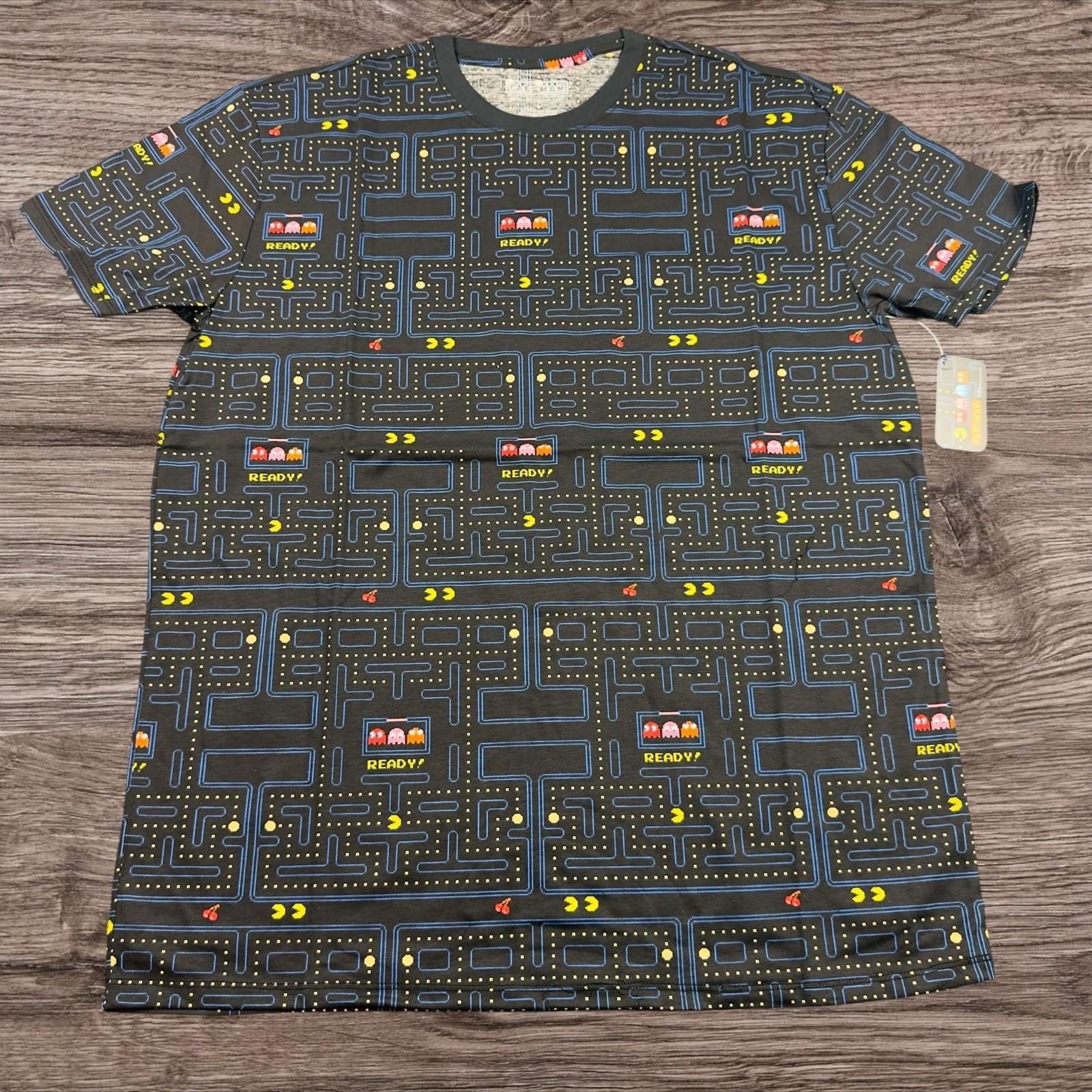 Pac-Man Retro Arcade All Over Print Graphic Adult Large Unisex T-Shirt XXL