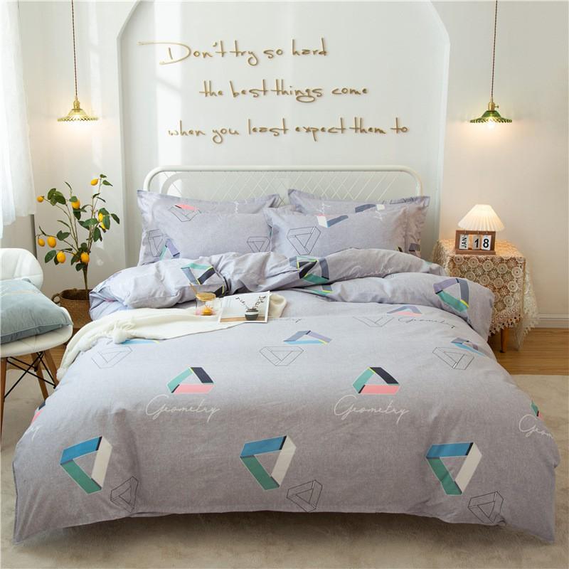 Flannel Plant Fiber Bedding Set Duvet Cover Sheet Pillowcase Student Dorm Single Double