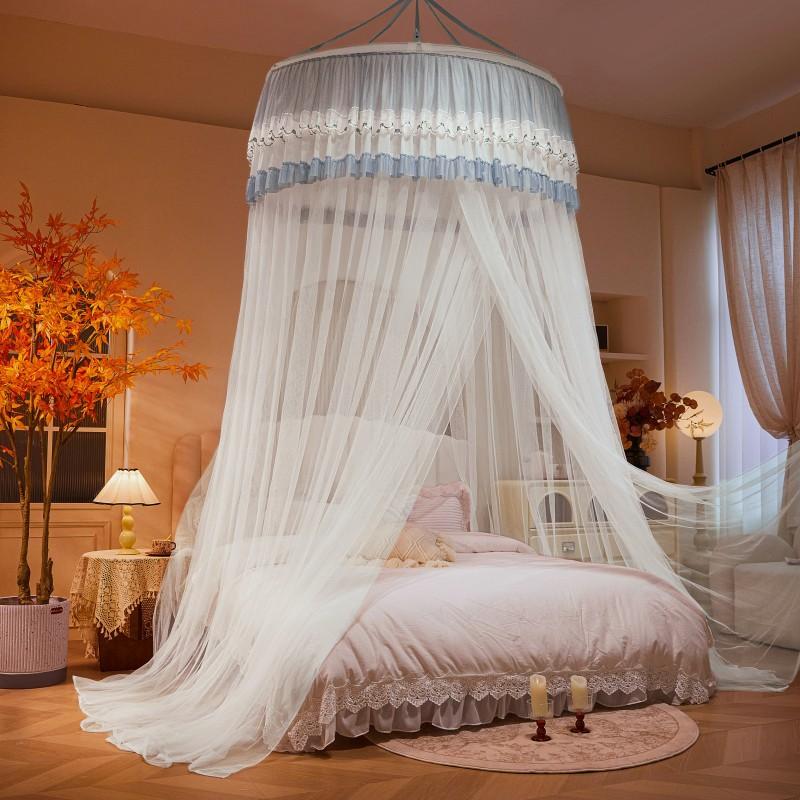 New Domed Court Mosquito Net Bedroom, No Need To Install Floor-standing Encrypted Princess-style Ceiling Single and Double Bed