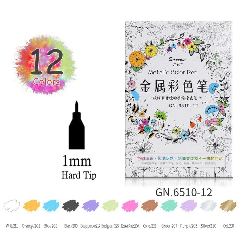 GuangNa 10/30 Colors Metallic Markers Fine Point Metallic Marker Calligraphy Brush Pens for Scrapbooking Crafts Art Rock Egg