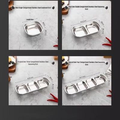 Stainless Steel 3-Compartment Dipping Dish Set