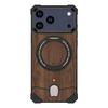Legiertes Holzgehäuse für iPhone 17 Pro Max 17 Pro Hülle Magnetisch für Magsafe Holzständer Halter Mechanischer Verschluss Walnussschale Funda