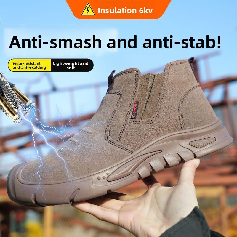 Men's Safety Shoes Steel Toe Soft Soled Male Sneakers Lightweight Breathable Working Shoes with Protection Indestructible Women