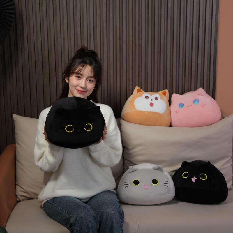 Cross-border Plush Toy: Cute Black Cat Pillow