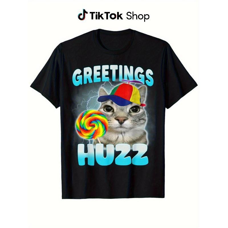 Where The Huzz At Playful Cat Meme TShirt Guaranteed to Get Smiles M