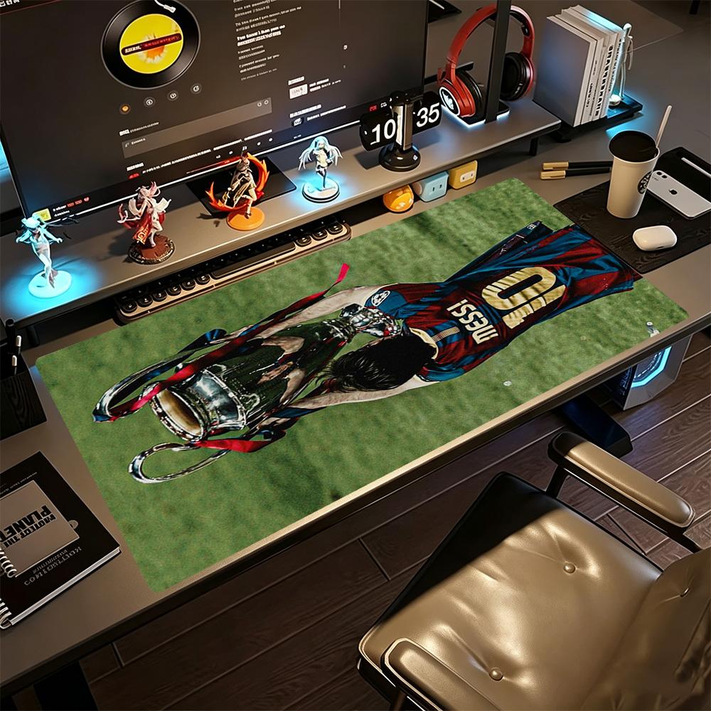 Football Messi Large Mouse Pad Office Mouse Mats Desktop Mouse Pad Non-Slip Rubber Base Office Desk Accessory