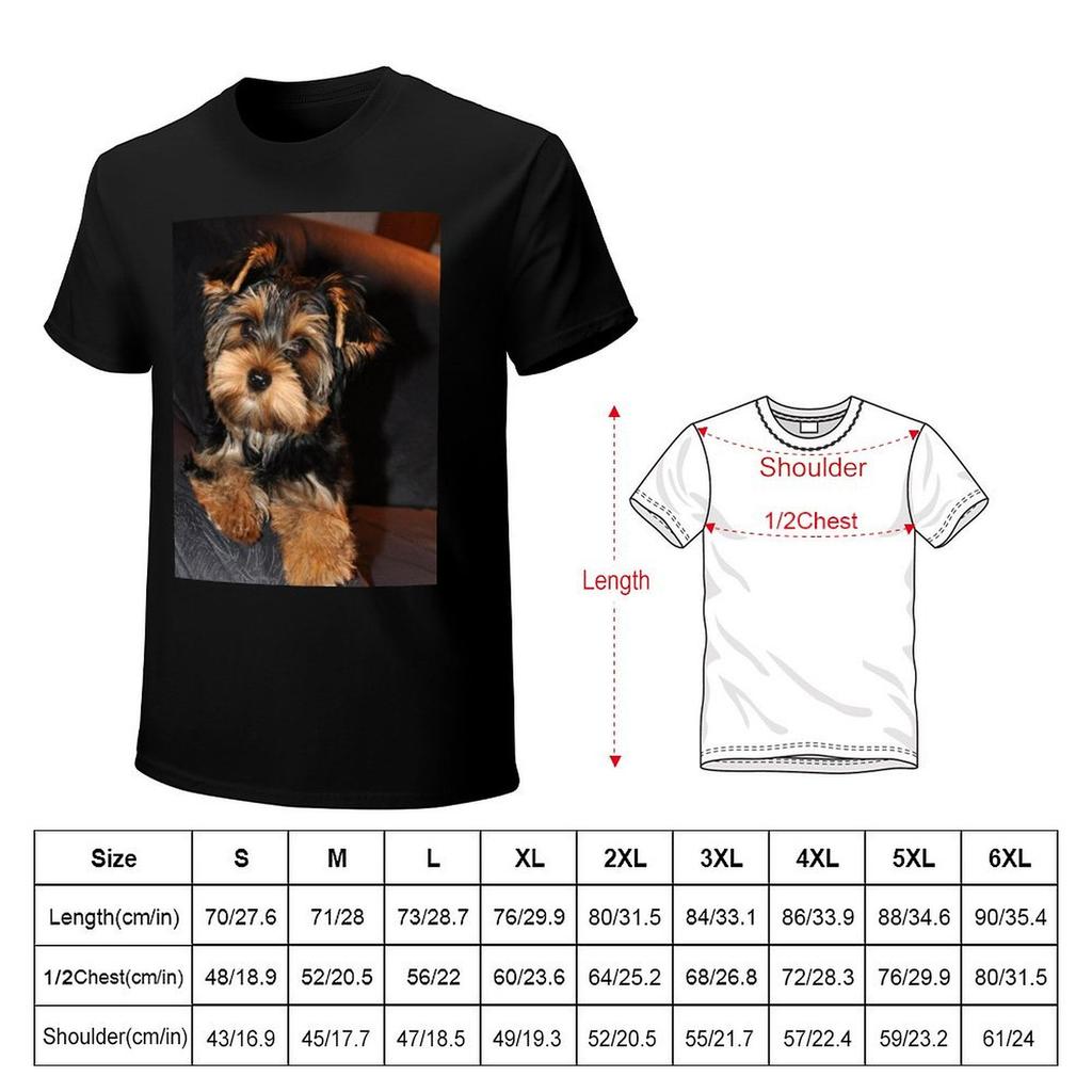 Cute Yorkshire Terrier Dog TShirt summer top street wear shirts men graphic
