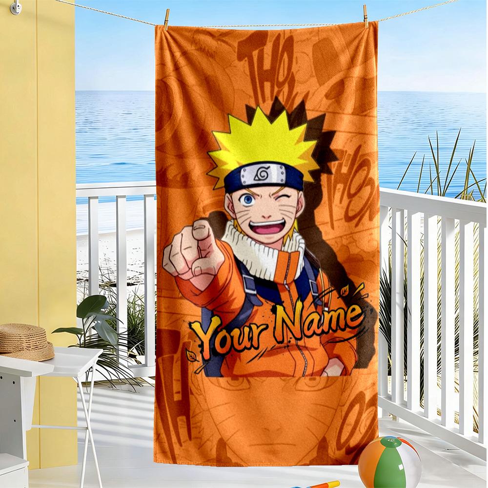 Naruto Character Customize Your Name Beach Towel Super Soft Microfiber Quickdry Fabric Perfect for Traveling Yoga Camping and Swimming