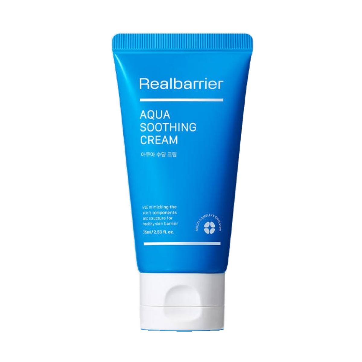 Real Barrier Aqua Soothing Cream [TUBE] 75ml Lightweight Cooling Gel Moisturizer for Dehydrated Skin