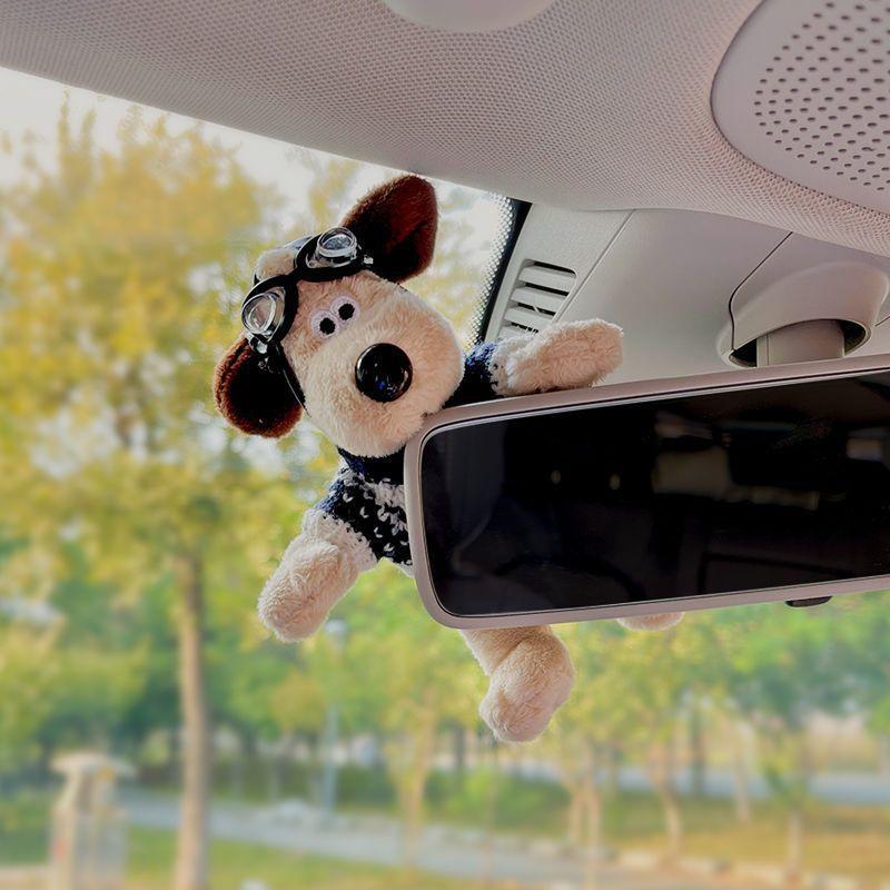 Cane Cucciolo Peluche Occhiali Decorazione Specchietto Retrovisore Auto Ornamento Auto Ciondolo Decorazione Console Centrale Accessori per la Casa