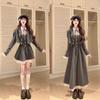 Wats Academy JK Uniform: Sweet Japanese Style Jacket and Waist-Cinching Dress Set for Autumn.