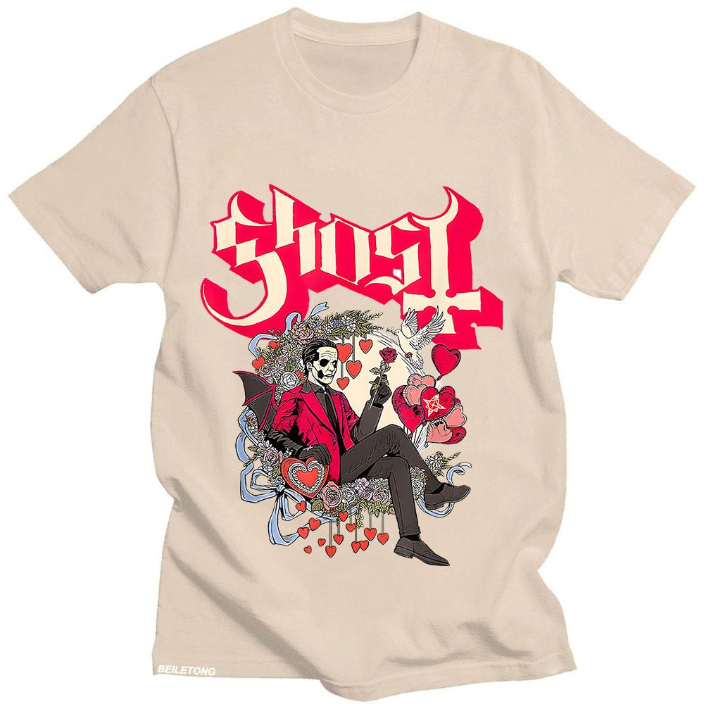 Retro New Ghost Band T Shirt Summer O-neck Cartoon Tee-shirt Funko Pop Fashion Aesthetic Tshirt Ropa Hombre O-neck Clothing