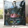 Alice im Wunderland Cartoon Cheshire Katze Flanelldecke, Ultraweiche Warme Plüschdecke für Zuhause Schlafzimmer Bett Sofa Abdeckung Kindergeschenk