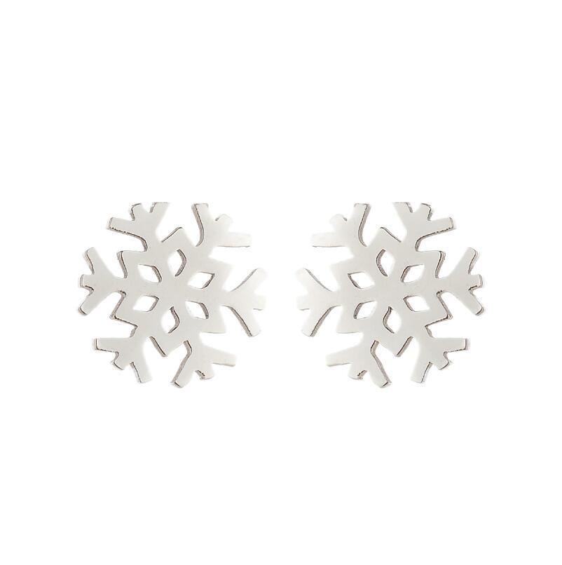 Korean Minimalist Snowflake Stud Earrings - Winter Christmas Bestie Gift Jewelry