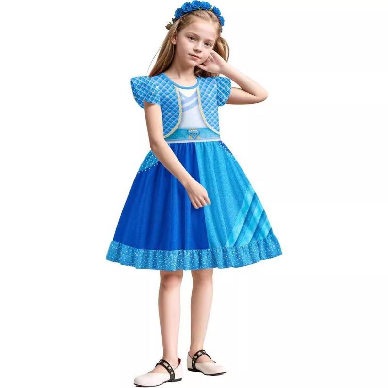 Halloween Vampire Descendants 4 Children'S Flying Sleeve Dress 2D Printed Children'S Suit Skirt