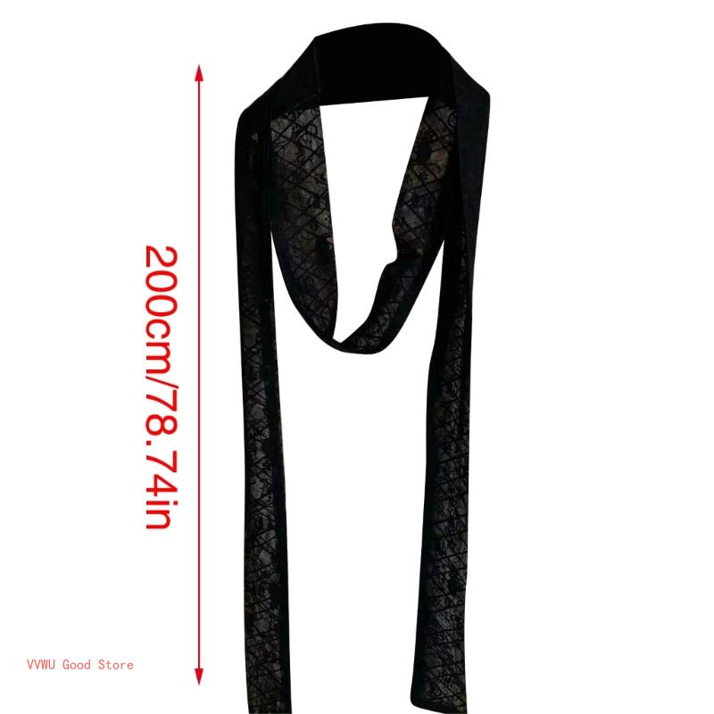 Hair Scarf for Girl Narrow Lace Neck Scarf Elegant Neckwear Hand Tied Hair Wrap