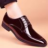 Men Dress Shoes Patent Leather Men Shoes  Pointed Toe Oxford Shoes Men Wedding Party Shoe Business Soft Sole Casual Shoe