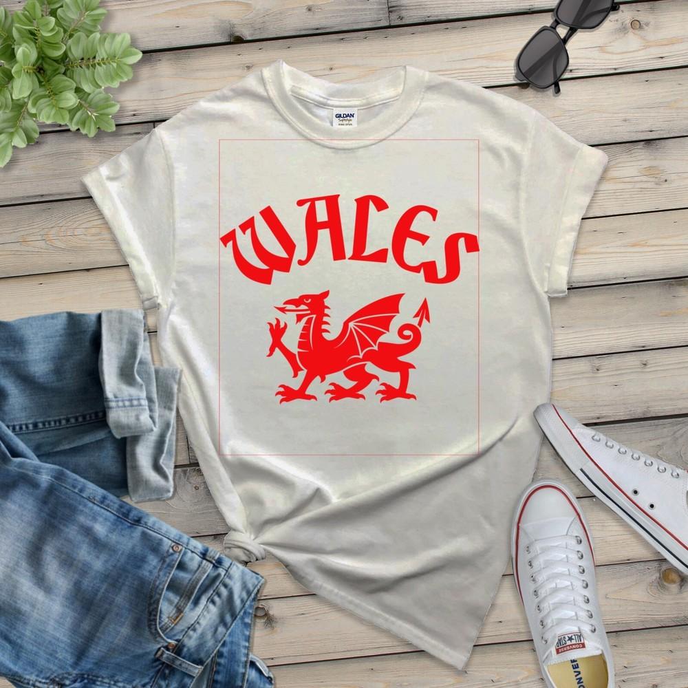 WALES & DRAGON LADIES FITTED T-SHIRT (Welsh Gift Xmas Sport Rugby Football Her) Unisex T-Shirt XXL