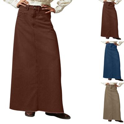 Γυναικεία Καλοκαιρινή Άνετη Ίσια Casual Τζιν Φούστα