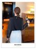Fast 8628: Women's Fashionable Chiffon Long-Sleeve Shirt, Beaded for Spring 2025 - Professional and Versatile Commuter Top.