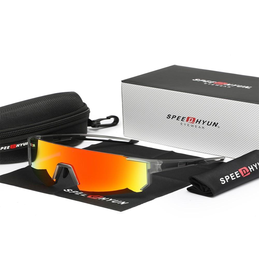 

Профессиональные велосипедные очки SPEEDHYUN с фотохромными линзами и аэродинамическим дизайном для шоссейного велоспорта красный/серый