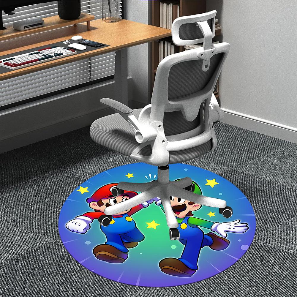 

1pc Mario Luigi Office Round Area Rug, Under Office Chairs Bedroom Living Room Home Decor a1022273 80cm by 80cm