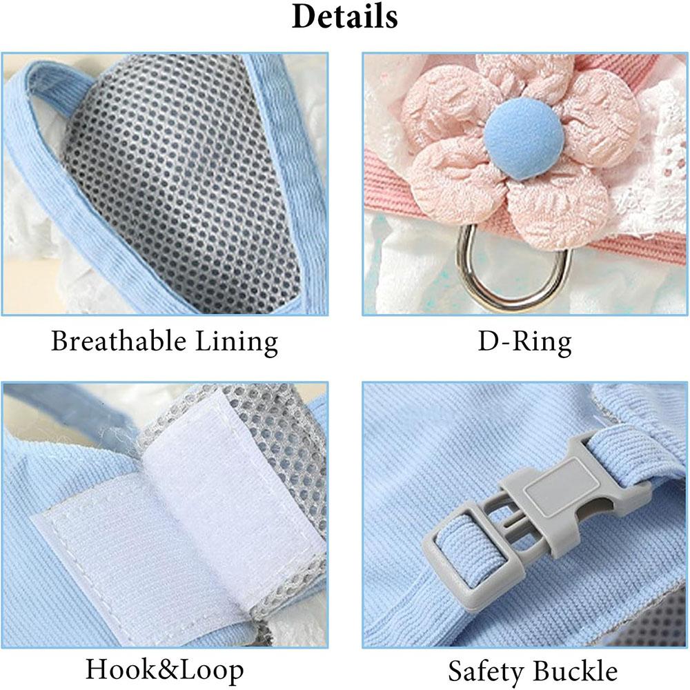 Joli Ensemble Harnais et Laisse Style Princesse pour Chat Chien Lapin Animal de Compagnie Harnais pour Sortie Accessoire Chat
