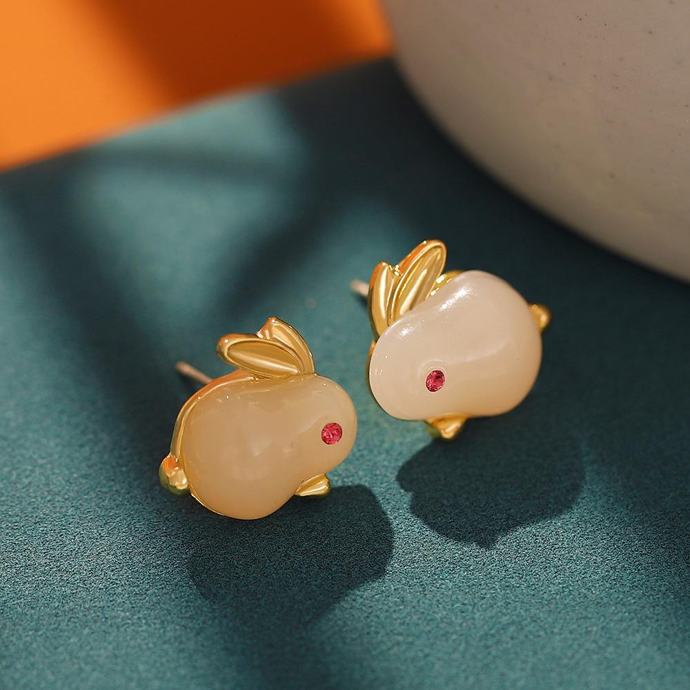 Asymmetrical Stainless Steel Rabbit Earrings - Cute Easter Ornament for Women