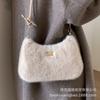 Plush bag women's 2025 autumn and winter niche plush shoulder bag popular fashion commuter messenger small square bag