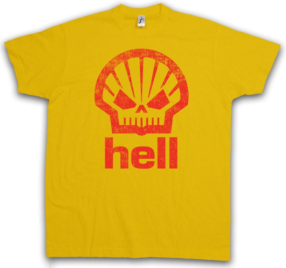 

HELL GASOLINE T-SHIRT - Shell Racing Psychobilly Custom Tattoo Hot Rod T Shirt M