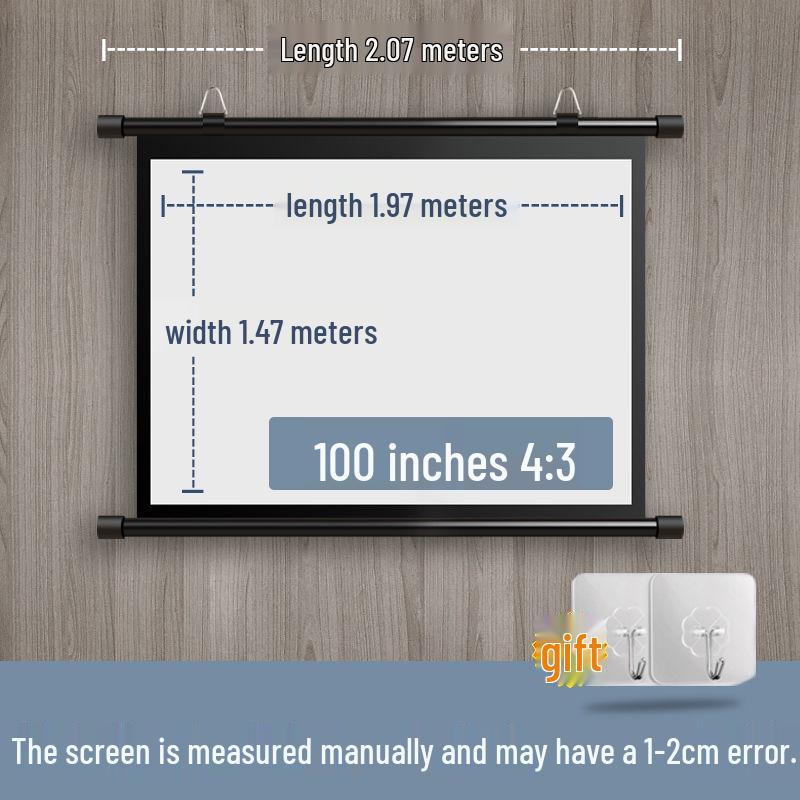 Portable No-Punch Bracket Projector Screen with Floor Stand