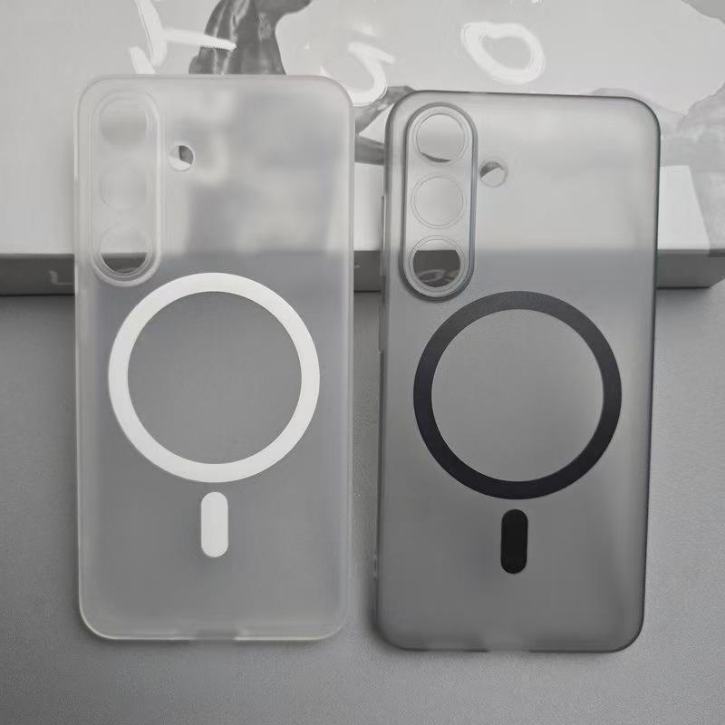 For Magsafe Frosted Soft TPU Case for Samsung Galaxy S24 S25 S26 Ultra S23 Plus Matte Magnetic Wireless Charging Thin Slim Cover