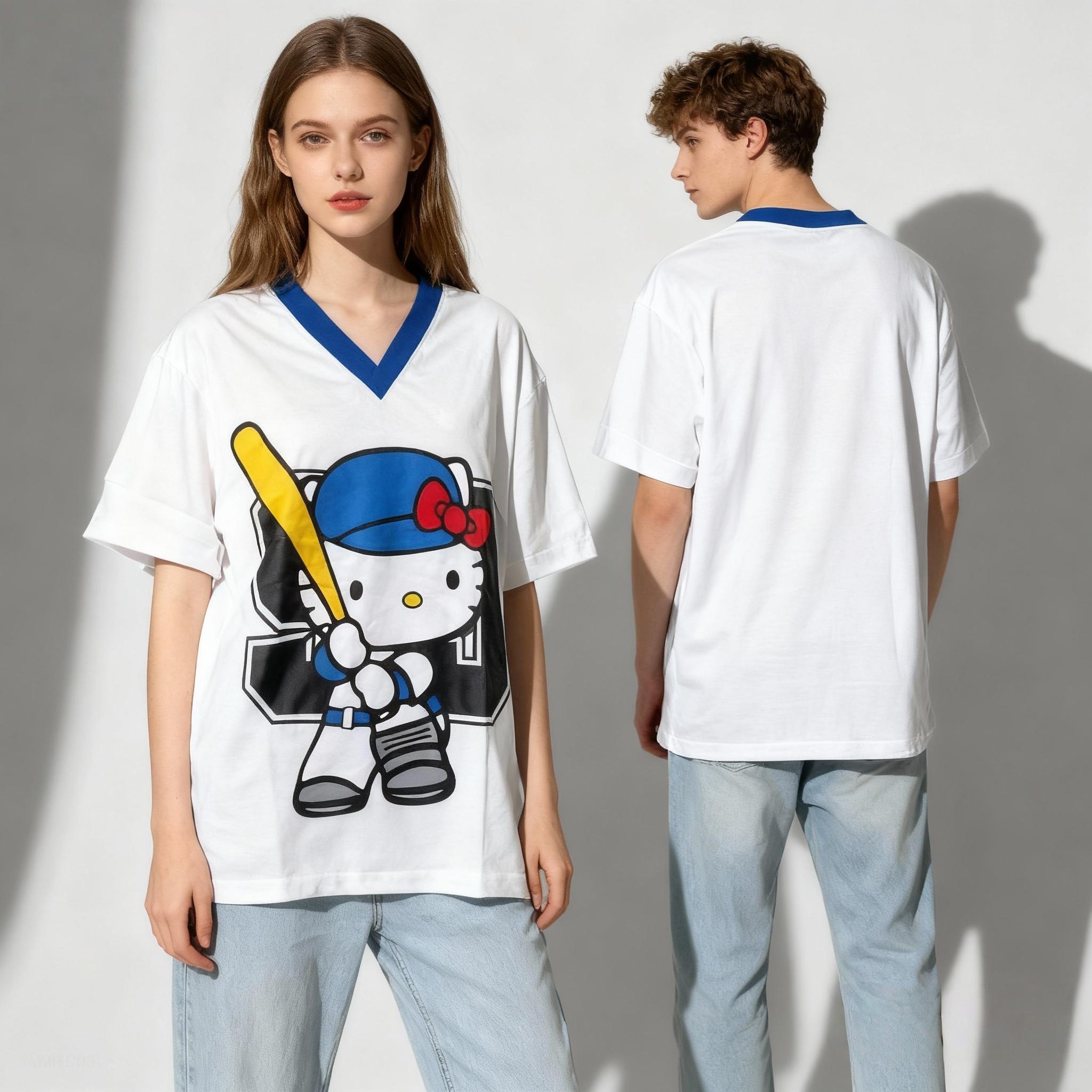 Summer loose-fitting women s casual sports T-shirt, fashionable and versatile top. XXS