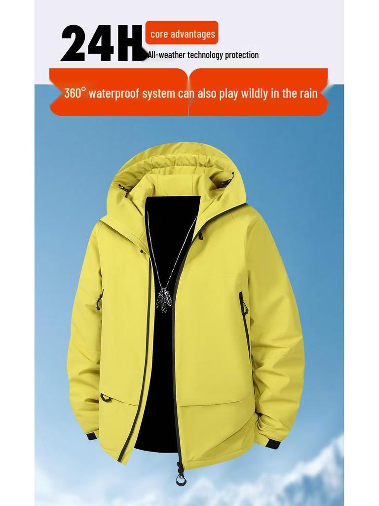 Wasserdichte Graphen-Kapuzen-Skijacke für Herren - Winterkollektion 2025