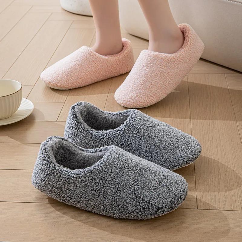 Crestar Vinterpäls Fluffiga Tofflor Dam Inomhus Varma Hustomfflor Par Mode Mysiga Platta Tofflor