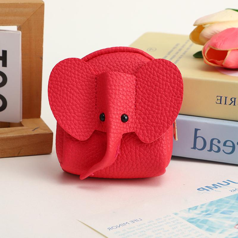 PU Leer Babyolifant Portemonneetje Dames Tas Hanger Creatieve Kaarthouder Opbergruimte Lippenstift Envelop Portemonnee met Rits