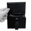 HERMES Bean leather Card Case black leather unisex Used