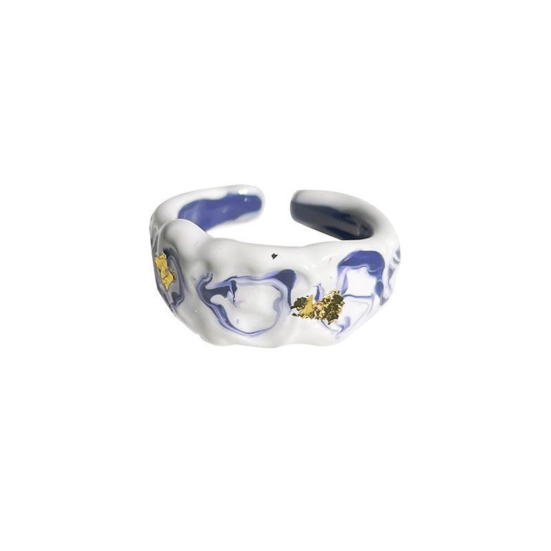 Stylish Copper Ring For Women With Adjustable Opening And Chic Geometric Elements Design