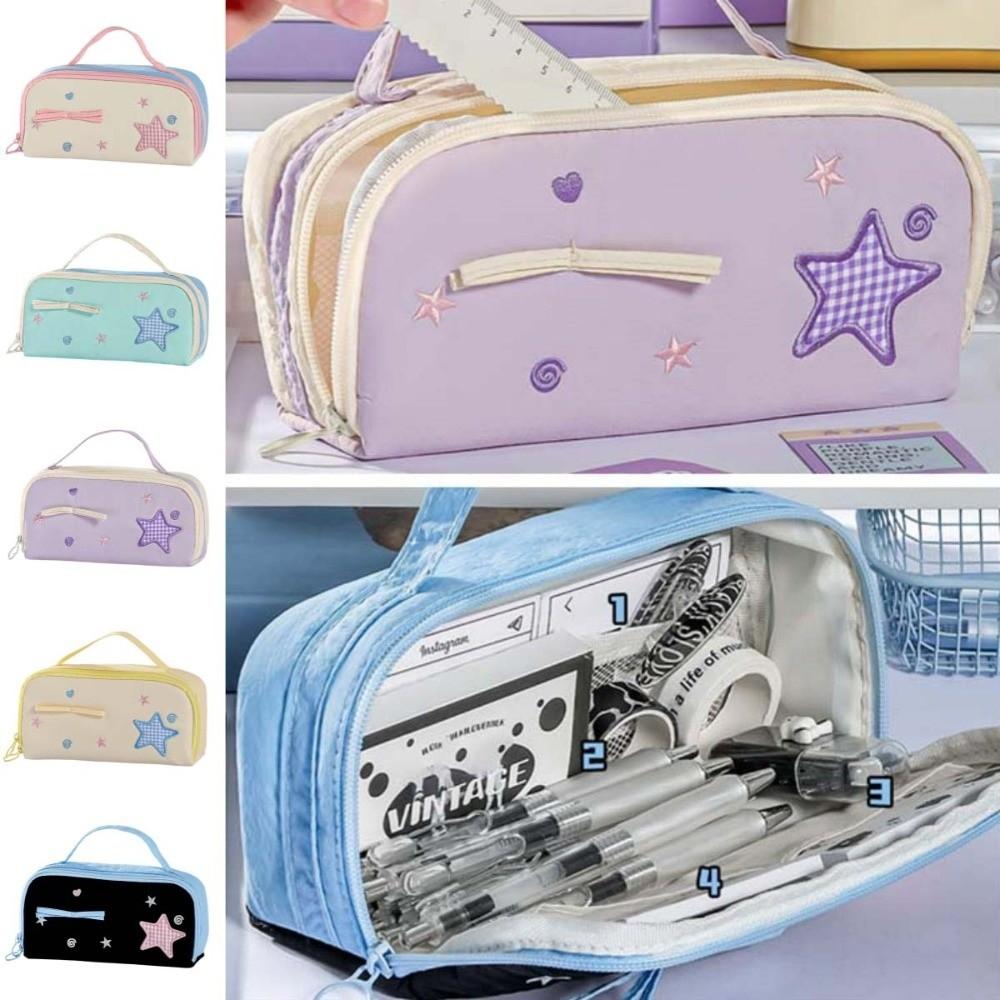 Schreibtischaufbewahrung Koreanischer Stil Federmäppchen Stoff Schreibwarentasche Schreibwarenhalter