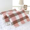 Three-Layer Washed Cotton Plaid Gauze Pillowcase - Soft, Breathable, Sweat-Absorbing Japanese Style