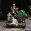 Zen Resin Backflow Incense Burner - Decorative Mountain Design for Home or Office
