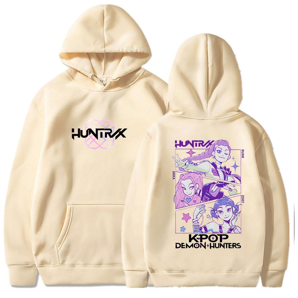 Men's Hooded Sweatshirt Kpop Demon Hunters Graphic Pullover Hoodie Street Fashion Sweatshirt Training Hoodie Warm Style