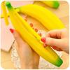 Fashionable Yellow Banana Silicone Pencil Case Stationery Storage Bag Dual Coin Purse Key Wallet Promotional Gift Stationery